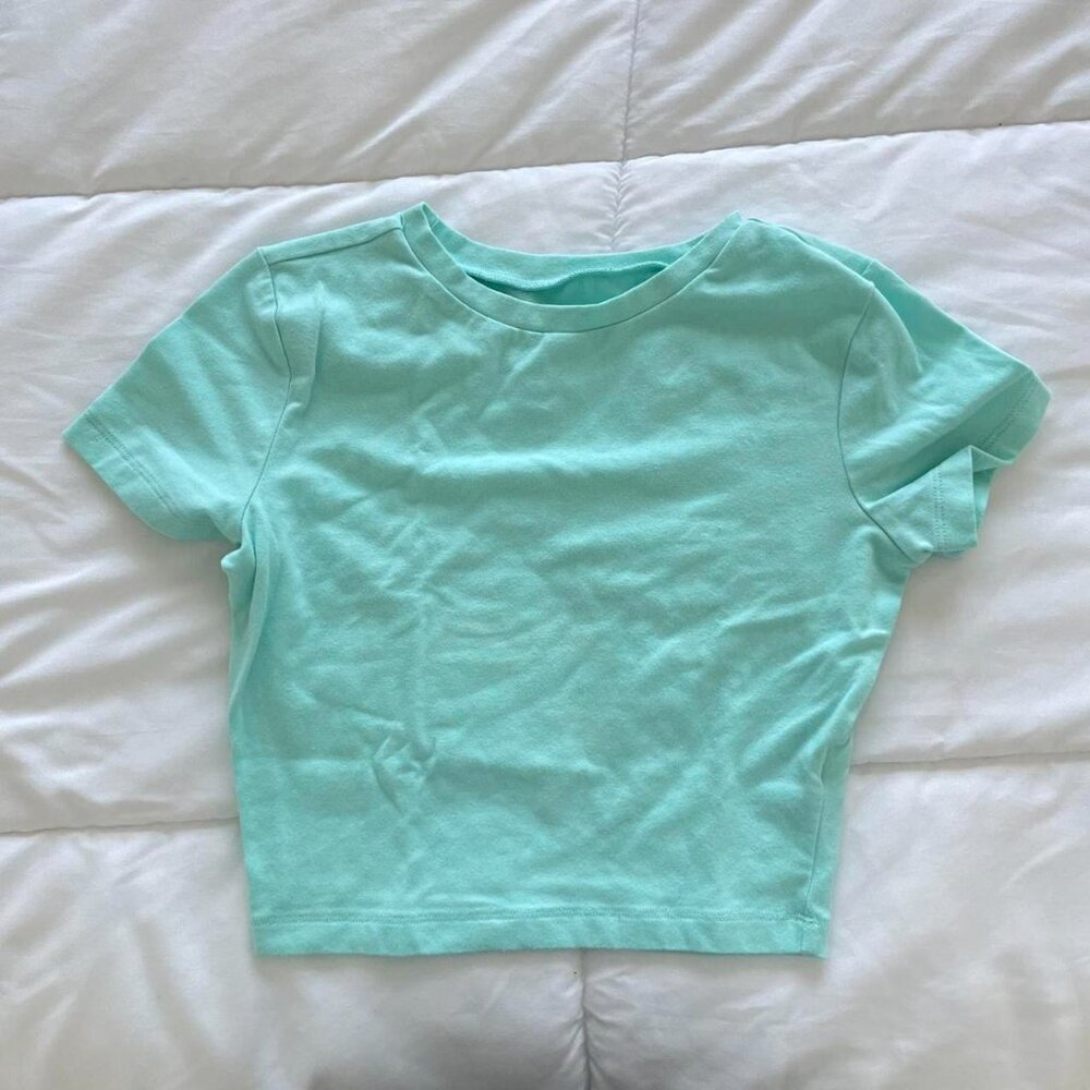Wild Fable Women's Blue and Green Crop-top